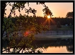 Rzeka, Promienie, Słońca, Jarzębina