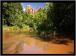 Rzeka, Drzewa, Góry, Red Rock State Park, Arizona, Stany Zjednoczone