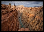 Rzeka Kolorado, Człowiek, Skały, Wielki Kanion Kolorado, Wąwóz, Park Narodowy Wielkiego Kanionu, Arizona, Stany Zjednoczone