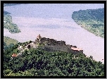 Rzeka, Dunaj, Ruiny, Zamku, Drzewa