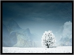 Samotne, Drzewo, Śnieg, Zaspy