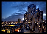San Francisco, Nocą, Chmury, Panorama, Miasta
