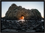 Stany Zjednoczone, Stan Kalifornia, Big Sur, Skała, Keyhole Rock, Kamienie, Wybrzeże