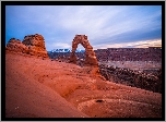 Park Narodowy Arches, Skały, Łuk skalny, Delicate Arch, Stan Utah, Stany Zjednoczone