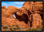 Stany Zjednoczone, Stan Utah, Park Narodowy Arches, Skały, Łuk skalny, Double Arch