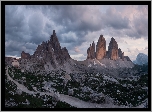 Włochy, Góry, Dolomity, Tre Cime di Lavaredo, Droga, Dom, Skały