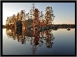 Jezioro, Skały, Drzewa