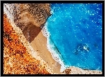 Skały, Urwisko, Plaża, Morze, Grecja