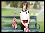 Skrzypce, Ławka, Lindsey Stirling, Okulary