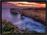 Australia, Loch Ard Gorge, Morze, Klif, Wybrzeże, Zachód słońca