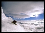 Snowboard, Stok, Chmury, Śnieg