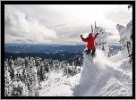 Snowboarding, Ośnieżone, Góry, Śnieg, Las