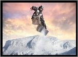 Snowboarding, Zima, Góry, Snowboardzista