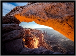 Stany Zjednoczone, Stan Utah, Park Narodowy Canyonlands, Kanion, Skały, Łuk skalny