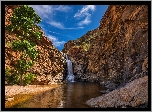 Stany Zjednoczone, Arizona, Tucson, Skały, Wodospad, Tanque Verde Falls, Drzewa