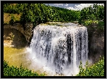 Stany Zjednoczone, Stan Nowy Jork, Wodospad Middle Falls, Park miejski Letchworth Park, Skały