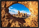 Stany Zjednoczone, Utah, Park Narodowy Arches, Skały, Formacja skalna, Turret Arch, Łuki, Skalne