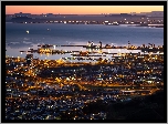 Morze, Zatoka Stołowa, Port, Zmierzch, Wieczór, Światła, Kapsztad, Republika Południowej Afryki