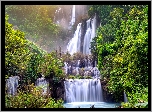 Tajlandia, Prowincja Tak, Wodospad Thi Lo Su, Las, Rzeka, Mae Klong