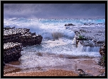 Sydney, Plaża Turimetta, Morze, Skały, Fale