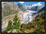 Lodowiec Aletschgletscher, Aletsch, Góry Alpy Berneńskie, Kanton Valais, Szwajcaria