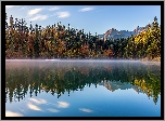 Jezioro, Lake Cresta, Góry, Las, Drzewa, Jesień, Kanton Gryzonia, Szwajcaria