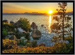 Stany Zjednoczone, Jezioro Tahoe, Nevada, Zachód słońca