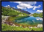 Tatry, Hale, Jezioro, Obłoki, Odbicie