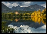 Góry, Tatry Wysokie, Lasy, Szczyrbskie Jezioro, Chmury, Słowacja