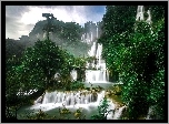 Wodospad, Thi Lo Su, Tajlandia, Kaskada, Drzewa