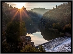 Hiszpania, Toledo, Rzeka Tag, Góry, Wschód Słońca