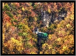 Pociąg, Tunel, Jesień, Skały, Drzewa