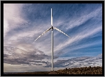 Turbina wiatrowa, Chmury, Niebo