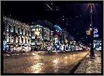 Ulica, Budynki, Latarnie, Petersburg, Rosja
