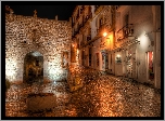 Ibiza, Valencia, Noc, Uliczka, Starego, Miasta, Kamienice, Kościół