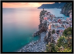 Włochy, Vernazza, Cinque Terre, Wybrzeże, Morze, Domy