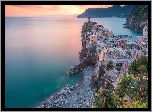 Włochy, Vernazza, Cinque Terre, Wybrzeże, Morze, Domy