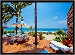 Hotel, Basen, Leżaki, Plaża, Palmy, Morze, Tropikalna, Wyspa, Wakacje