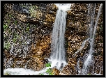 Skała, Wodospad, Kuhaway Waterfall, Bawaria, Niemcy