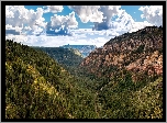 Wąwóz, Kanion Oak Creek Canyon, Park Stanowy Slide Rock, Kanion, Góry, Skały, Lasy, Stan Arizona, Stany Zjednoczone