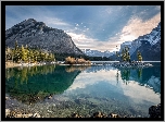 Kanada, Park Narodowy Banff, jezioro Lake Minnewanka, Góry, Jezioro, Świerki