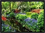 Wiosna, Park, Keukenhof, Staw, W Lisse