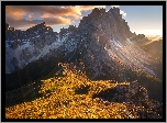Włochy, Dolomity, Góry Alpy, Szczyty, Trawa