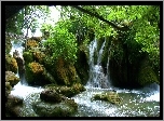 Wodospad, Skały, Drzewa, Plitvice