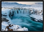 Wodospad Godafoos, Islandia, Zima