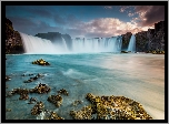 Islandia, Wodospad Godafoss, Rzeka Skjálfandafljót, Skały