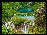 Jeziora, Wodospad, Las, Plitvice, Chorwacja