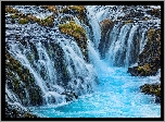 Wodospad Bruarfoss, Skały, Islandia