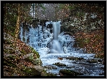 Zamarznięty, Wodospad, Ricketts Gen State Park, USA