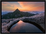 Park Narodowy Wolchulsan, Góry, Zachód słońca, Prowincja Jeolla Południowa, Korea Południowa